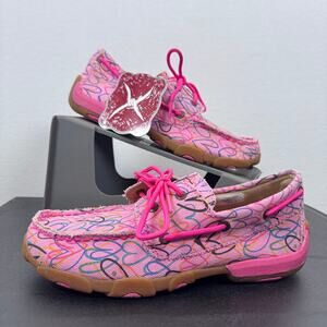 Twisted X Driving Moc Loafers Flats Comfort Boat Shoes NWT 5M Pink